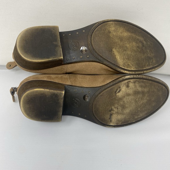 Lucky Brand Womens Ankle Shoes 9.5 Bootie Brown Leather LP-BELVVA Zip Block Heel - Picture 14 of 14